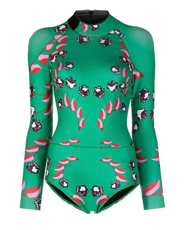 VINE FLORAL HIGH CUT WETSUIT
