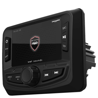 WS-MC-20 | Wet Sounds Compact 2-Zone Media Receiver Source Unit with SiriusXM-Ready and NMEA 2000 Connectivity