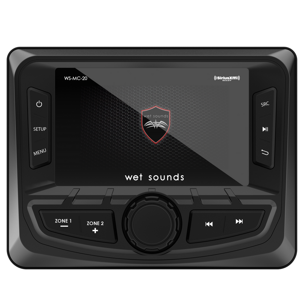 WS-MC-20 | Wet Sounds Compact 2-Zone Media Receiver Source Unit with SiriusXM-Ready and NMEA 2000 Connectivity